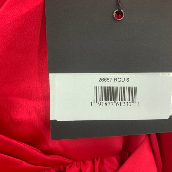 MAC DUGGAL Dress Size 6 Evening Gown Mini Dress NEW Pink Tiered Belted V Neck - Picture 5 of 8